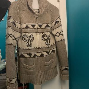 Aritzia Tna patterned knit zip up